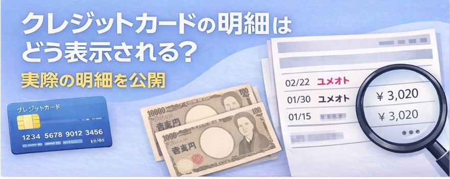 ユメオト利用時のクレジットカード明細の表示例