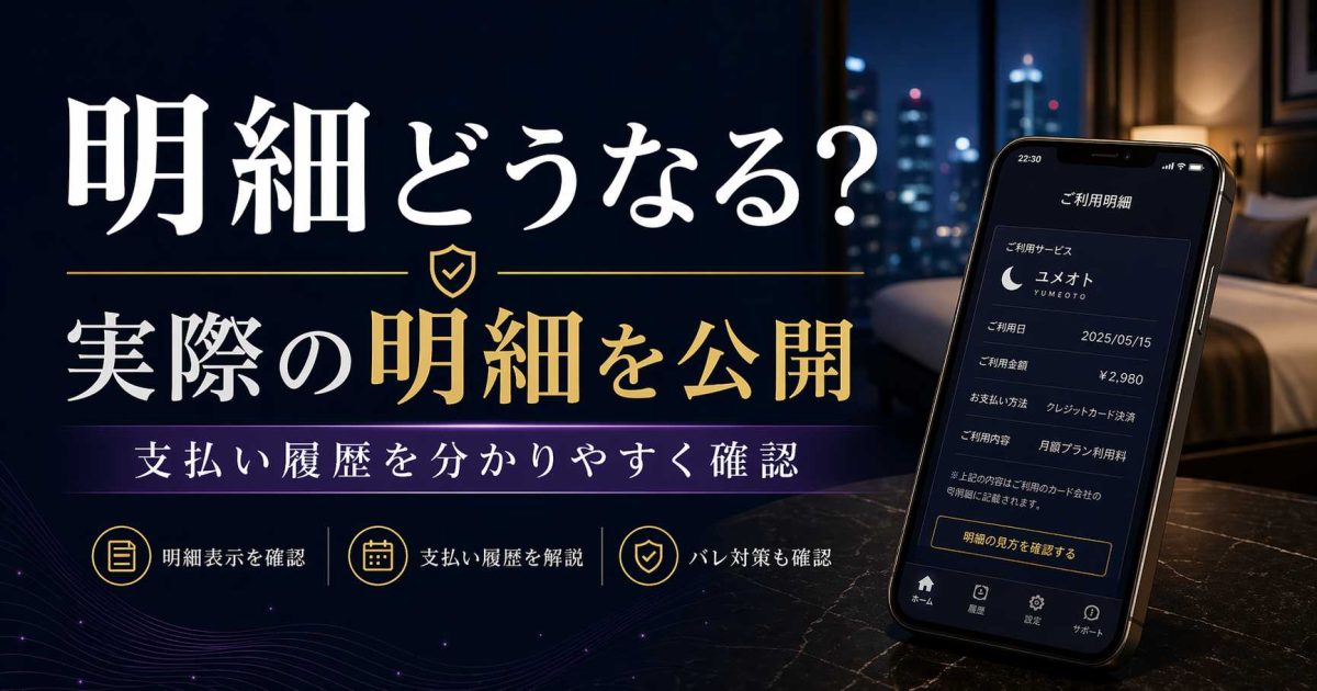 ユメオトのクレカ明細がどう表示されるのか、実際の明細や支払い履歴を確認する記事のアイキャッチ