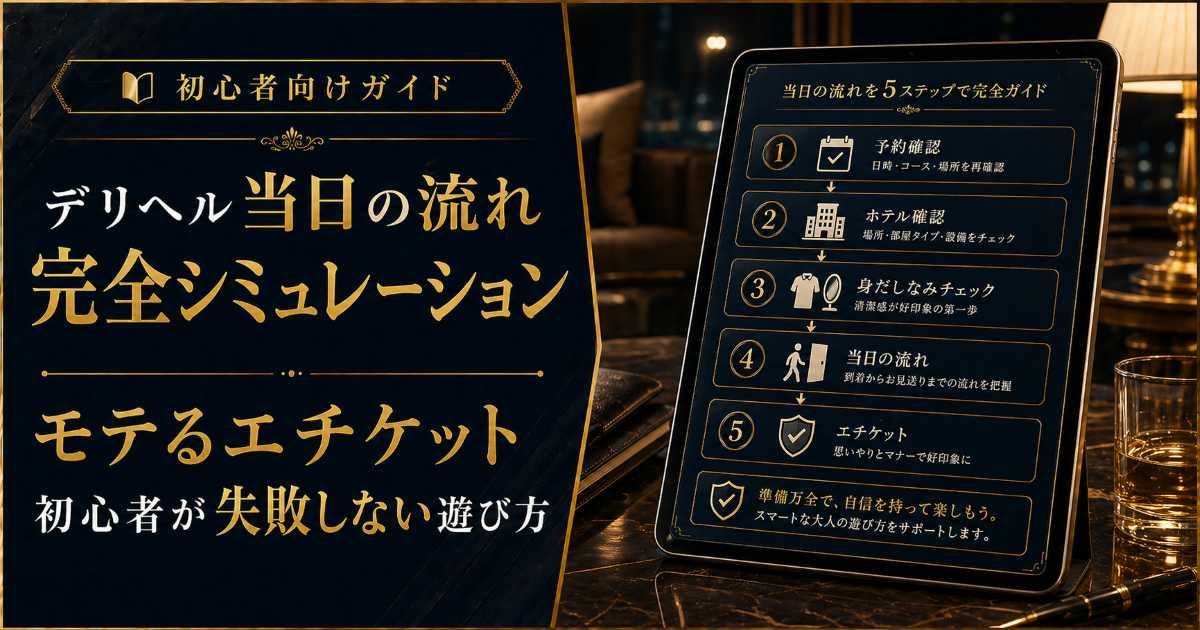 デリヘル当日の流れとモテるエチケットを初心者向けに解説する記事のアイキャッチ