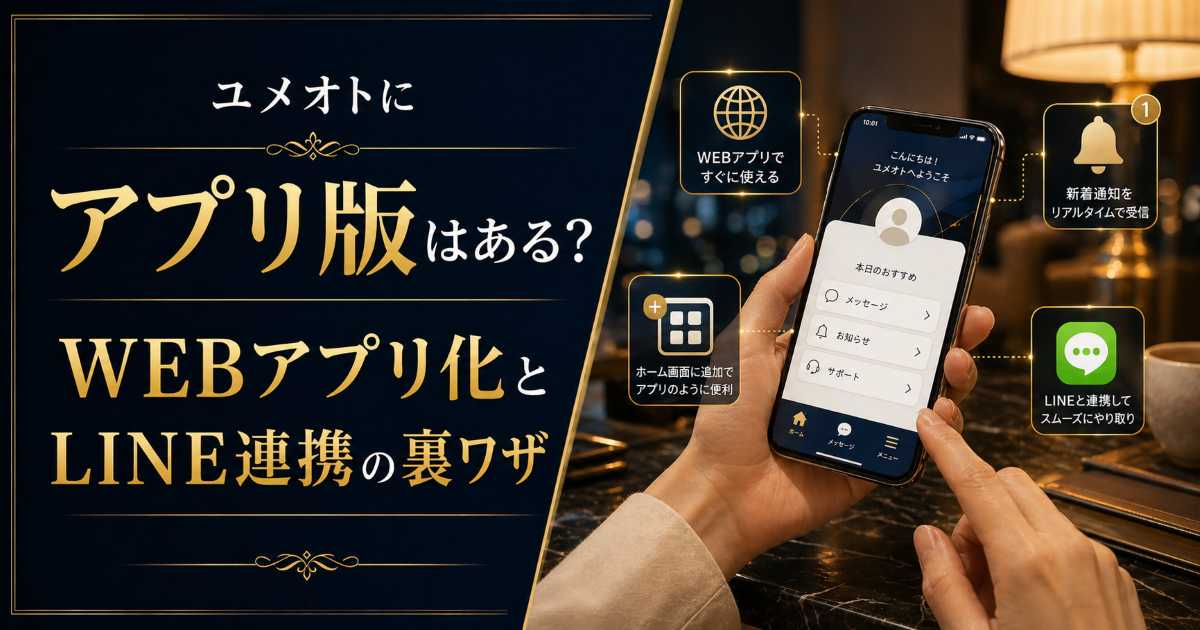 ユメオトのアプリ版やWEBアプリ化とLINE連携を解説する記事のアイキャッチ