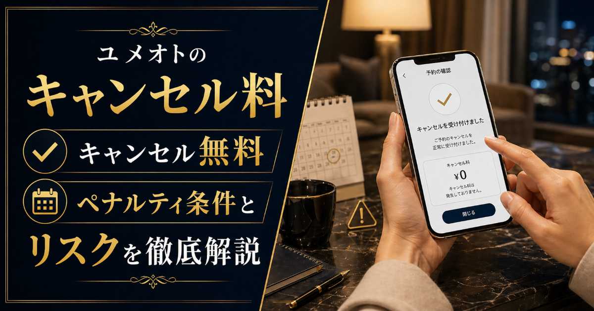 ユメオトのキャンセル料とペナルティ条件を解説する記事のアイキャッチ