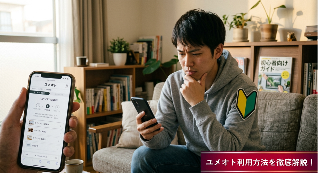 ユメオトの利用方法に悩む初心者の男性